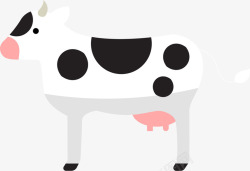 白色卡通奶牛装饰图案素材