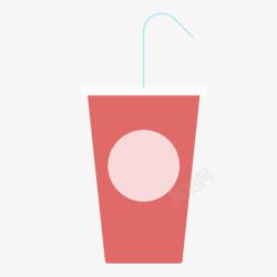 红色扁平化饮料杯子元素矢量图素材