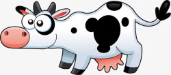 手绘卡通奶牛动物图案素材
