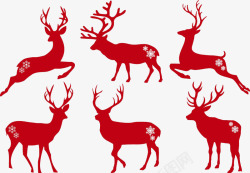 红色圣诞麋鹿素材