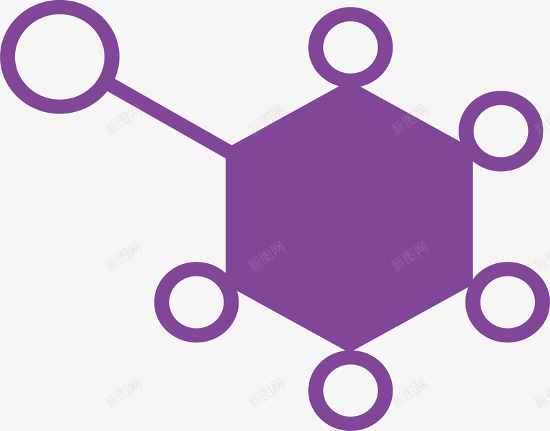 紫色六边形分子矢量图ai免抠素材_88icon https://88icon.com 六边形 几何结构 分子 分子结构 矢量png 紫色分子 矢量图