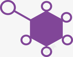 紫色六边形分子矢量图素材