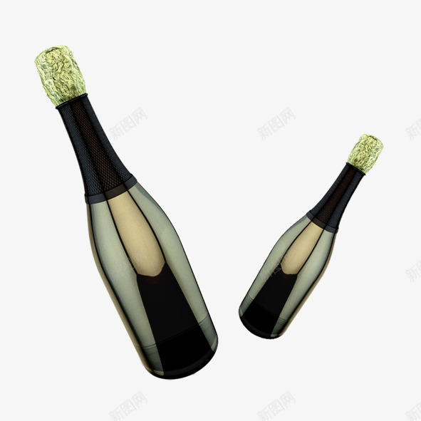 黑色香槟瓶png免抠素材_88icon https://88icon.com 酒 酒吧素材 香槟瓶 黑色