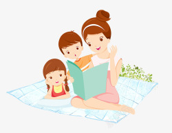 清新简约母亲节家人看书温馨素材