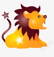 手绘插画十二星座狮子座图标图标