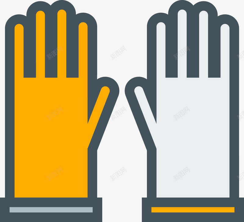 黄色手绘手套元素矢量图eps免抠素材_88icon https://88icon.com 圆弧 扁平化 手套 手掌 手绘 服饰 穿着 黄色 矢量图