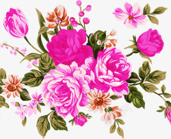 粉色手绘温馨花朵装饰素材