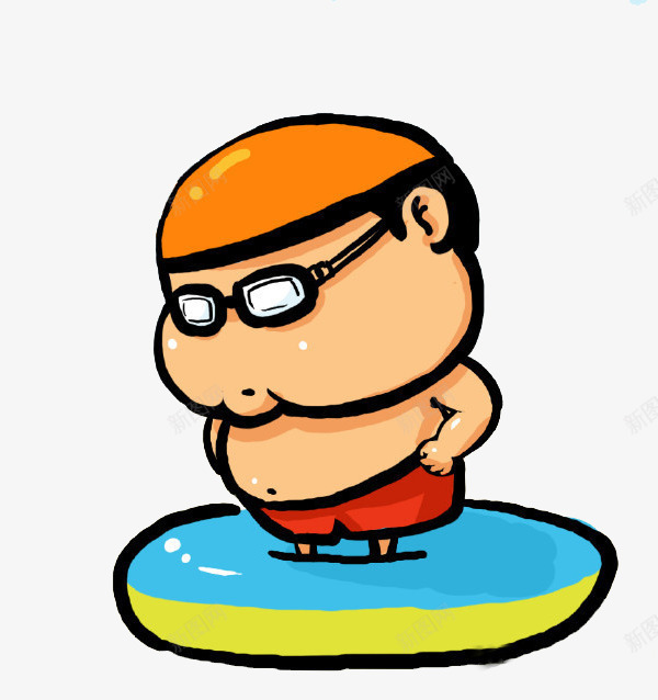 准备游泳的小胖子png免抠素材_88icon https://88icon.com 准备游泳 卡通形象 小胖子 男生