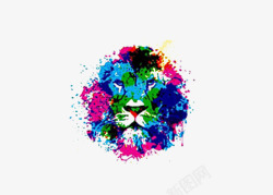 彩绘狮子头像素材