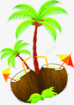 椰树椰子夏日装饰素材