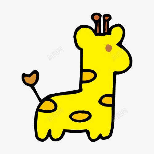 卡通呆萌小鹿png免抠素材_88icon https://88icon.com 动物 卡通 可爱 手绘 棕色斑点 鹿 麋鹿 黄色