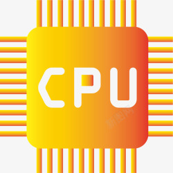 金黄色CPU芯片素材