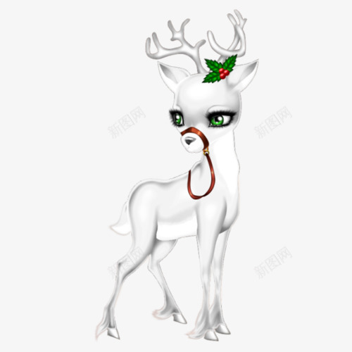 白色圣诞麋鹿png免抠素材_88icon https://88icon.com 卡通 圣诞装饰 圣诞鹿 手绘