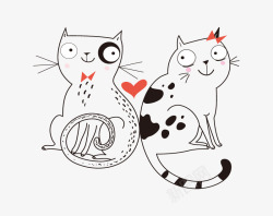 宠物爱心装饰猫元素图案素材