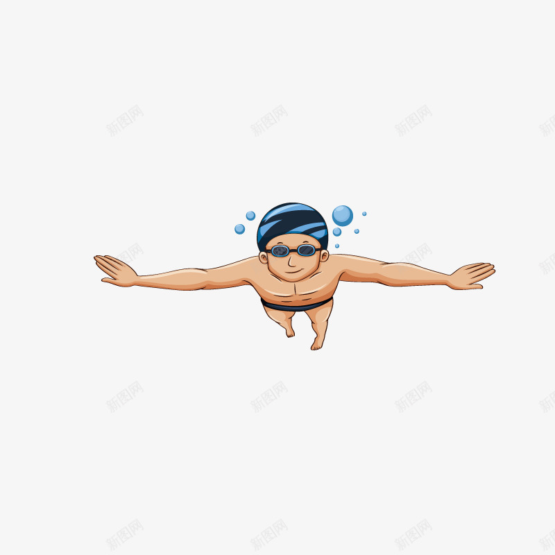 手绘卡通游泳男士装饰海报png免抠素材_88icon https://88icon.com 人物 人物介绍 动漫人物 卡通人物 游泳运动员 男士游泳 男孩和女孩 运动健儿
