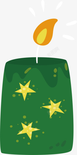 绿色圣诞蜡烛矢量图素材