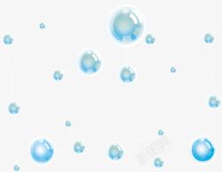 蓝色晶体分子结构素材