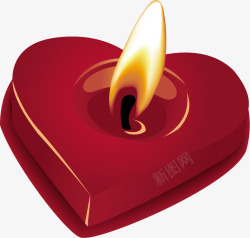 卡通红色爱心效果蜡烛素材