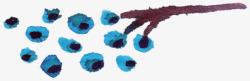 手绘水彩蓝莓树枝素材