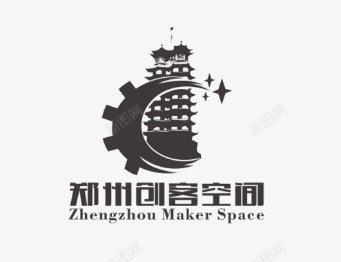 品客郑州创客空间logo图标图标