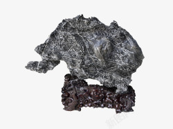 黑白花纹象形灵璧奇石摆件图素材