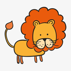 手绘卡通动物狮子素材