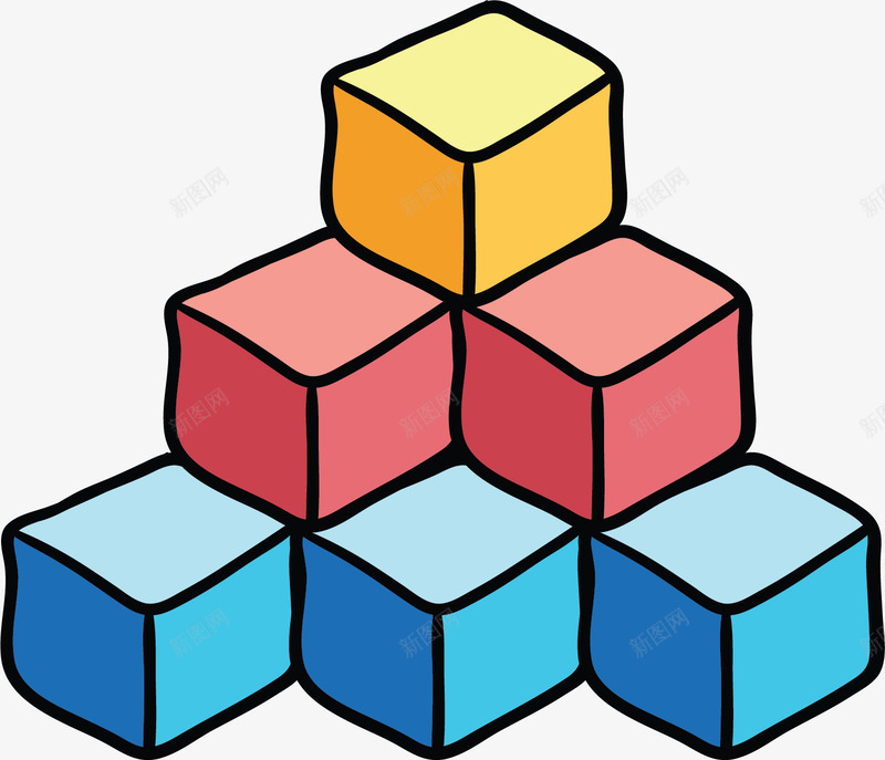 彩色立方体堆叠图形矢量图ai免抠素材_88icon https://88icon.com 几何 几何体 几何图形 几何结构 矢量png 立方体 矢量图