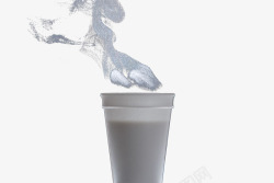 白色纸杯奶茶素材