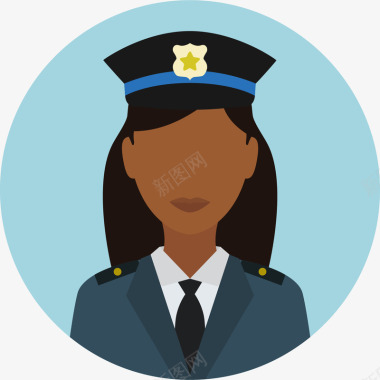 警察卡通女警icon矢量图图标图标