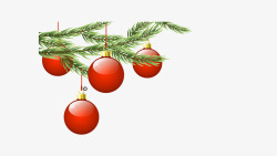 圣诞节松树上的球素材
