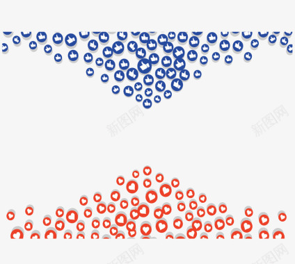 红蓝撞色社交图标矢量图图标