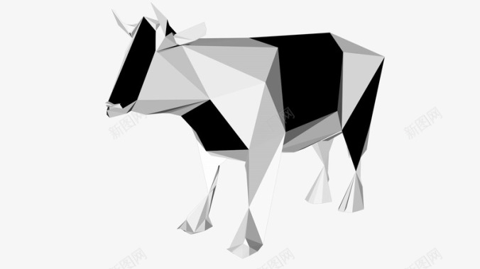 免抠牛卡通立体3D扁平化奶牛图标图标