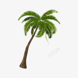 卡通夏日清新椰树矢量图素材