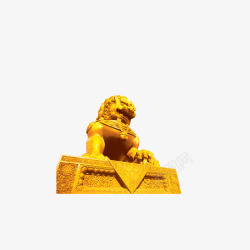 金色石雕狮子素材