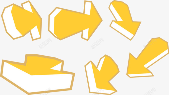 立体黄色箭头图标图标