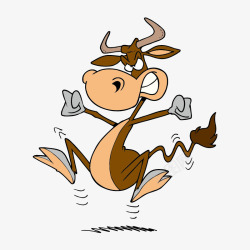 卡通动漫形象生气的牛动物卡通动漫形象高清图片