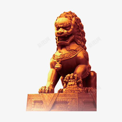 石狮装饰图案png免抠素材_88icon https://88icon.com 石狮子 黄昏下的石狮 黄色石狮