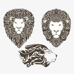 创意线条狮子头素材