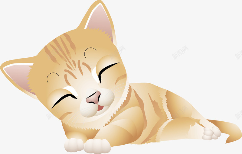 酣睡的猫咪矢量图ai免抠素材_88icon https://88icon.com 动物 可爱 手绘 矢量图