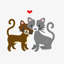 卡通猫咪爱情动物矢量图素材