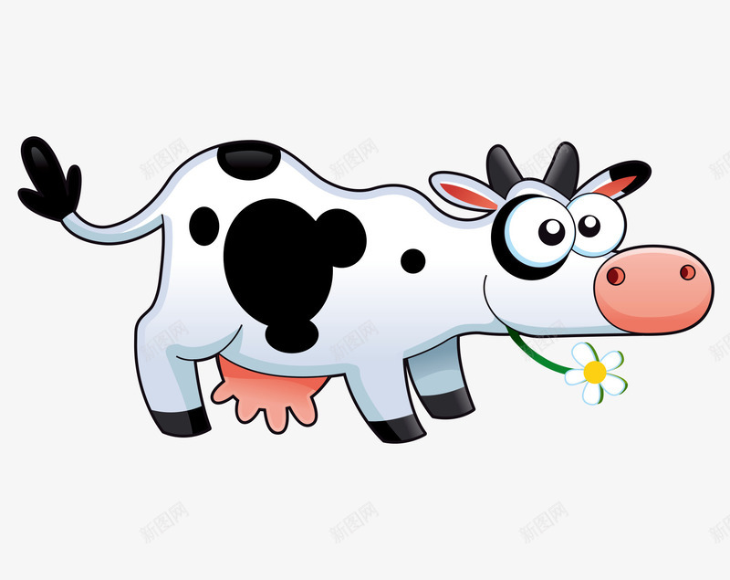 卡通手绘可爱斑点奶牛png免抠素材_88icon https://88icon.com 卡通的奶牛 可爱的奶牛 手绘的奶牛