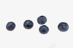 五颗蓝色水果蓝莓素材