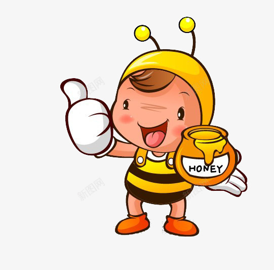 点赞小蜜蜂png免抠素材_88icon https://88icon.com 卡通 小蜜蜂 棒棒哒 点赞 黄色