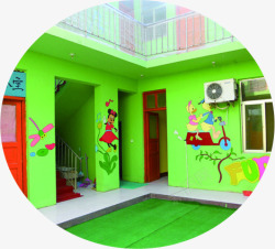 布景绿色绿色温馨幼儿园布景高清图片