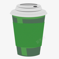 绿色奶茶杯子矢量图素材