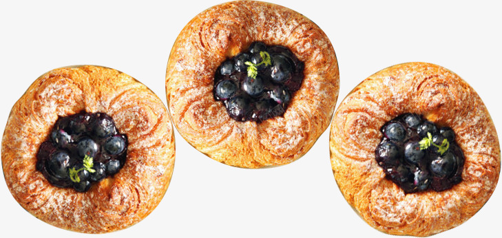 三个好吃的蓝莓甜甜圈png免抠素材_88icon https://88icon.com 好吃 甜甜