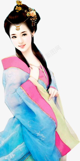 蓝衣高贵古风手绘女子png免抠素材_88icon https://88icon.com 古风 女子 手绘 蓝衣 高贵