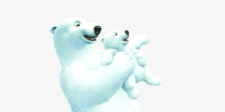 温暖一家北极熊图案素材