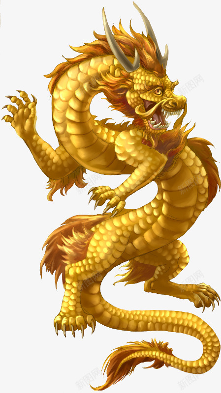 金色高贵翔龙png免抠素材_88icon https://88icon.com 翔龙 金色 高贵 龙