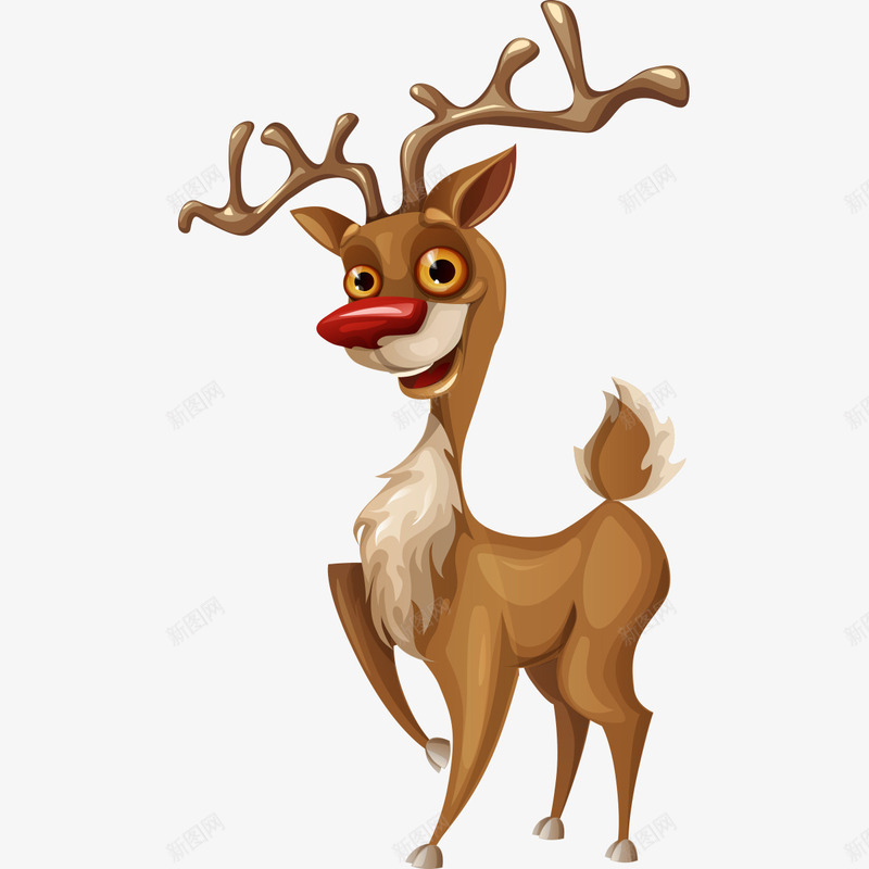 卡通可爱圣诞节麋鹿png免抠素材_88icon https://88icon.com 卡通 圣诞节 效果元素 驯鹿 麋鹿